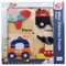 LEO & FRIENDS: Mini Vehicle Puzzle Kit - 23pc Set - Chunky Wooden Pieces, 4 Unique Transportation Jigsaws: Train-Plane-Boat-Car, Kids & Toddles Age 2+